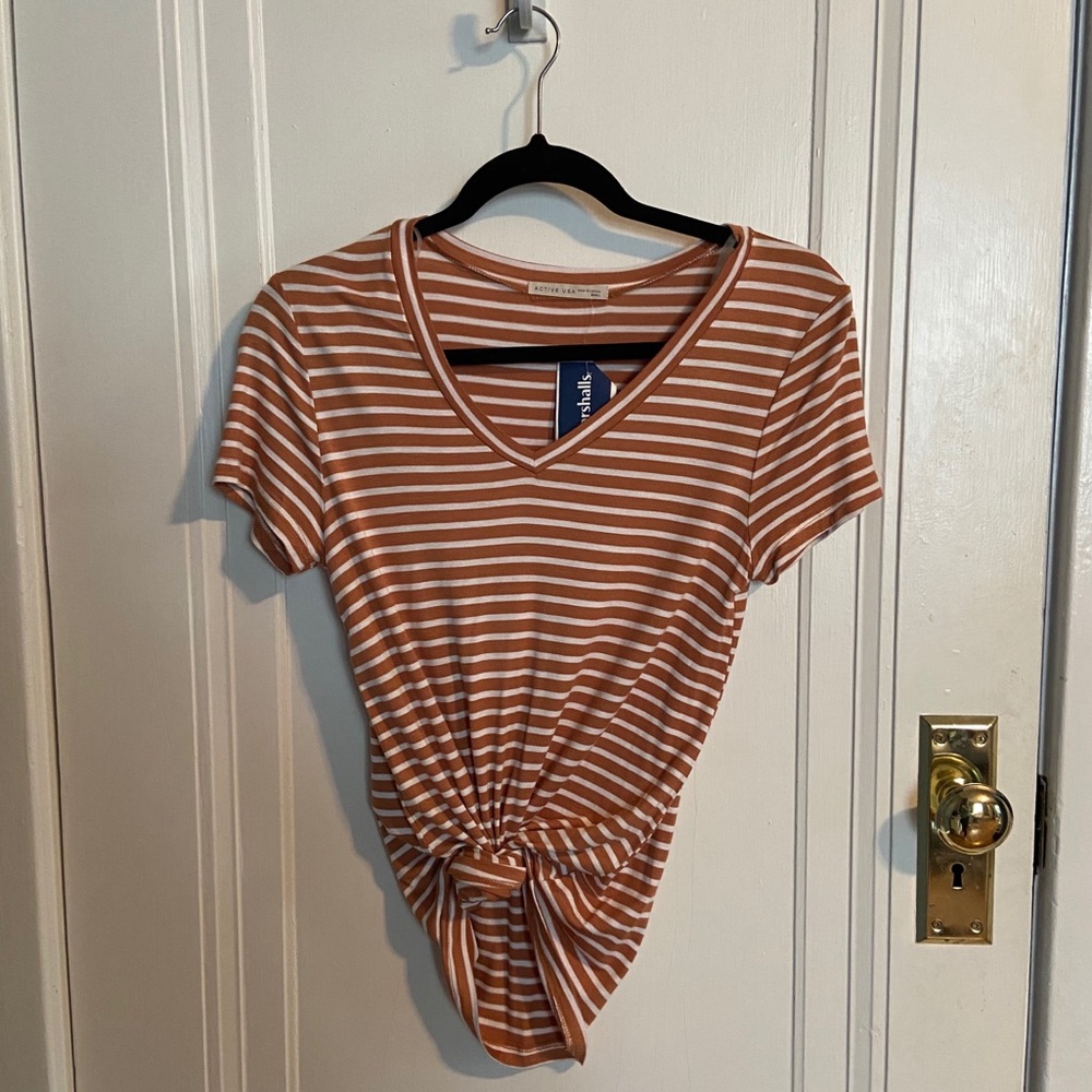 NWT Mustard Striped Tee